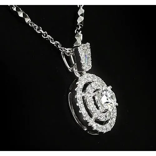 Necklaces 150 Carats Round Natural Earth Mined Diamond Pendant Halo Setting GB Necklaces 150 Carats Round Natural Earth Mined Diamond Pendant Halo Setting GB
