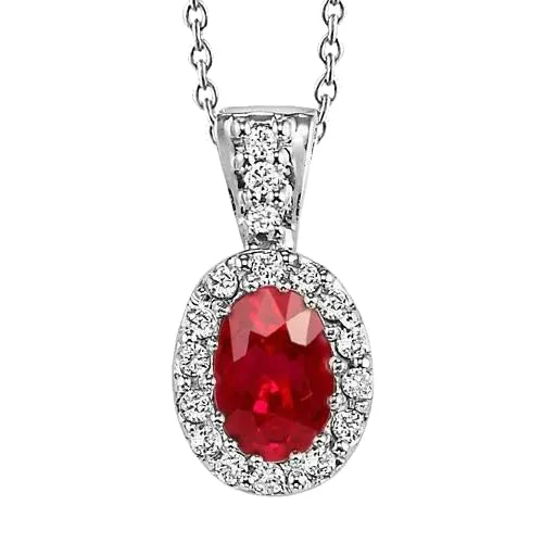 Necklaces GB Oval Cut Ruby With Round Natural Earth Mined Diamonds 615 Carats Pendant Necklace 14K Necklaces GB Oval Cut Ruby With Round Natural Earth Mined Diamonds 615 Carats Pendant Necklace 14K