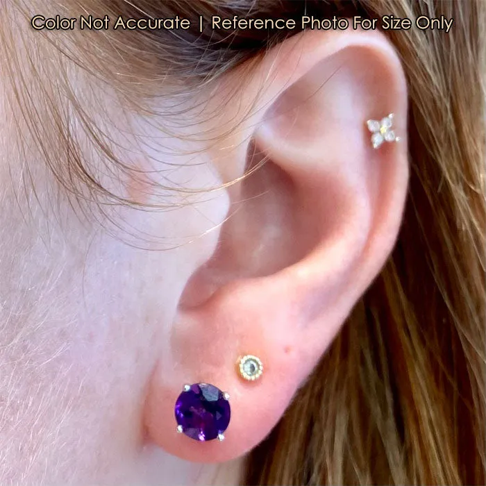 14K White Gold Round Brilliant Cut Amethyst Stud Earrings 176 Carats Moriartys Gem Art Earrings