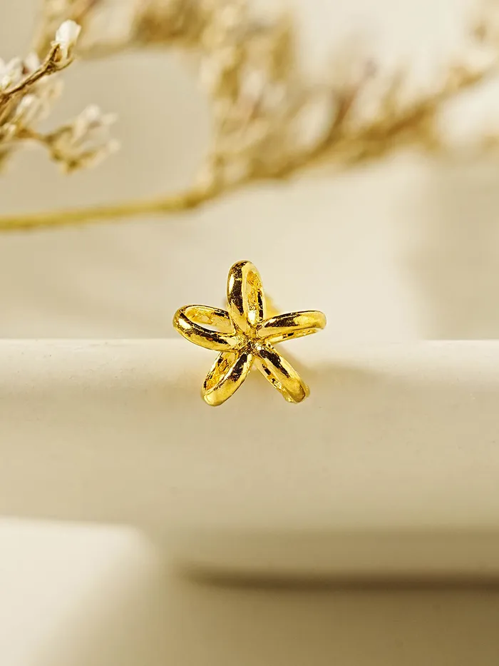 24K Gold Wind Flower Cartilage Earring 20G MinimalBijoux Earrings