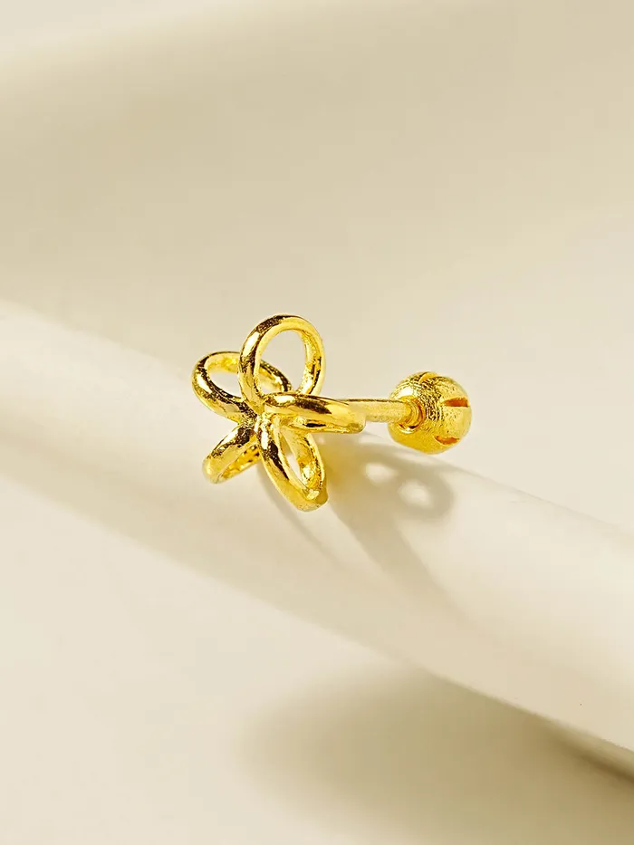 24K Gold Wind Flower Cartilage Earring 20G MinimalBijoux Earrings