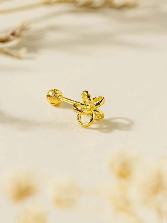 24K Gold Wind Flower Cartilage Earring 20G MinimalBijoux Earrings