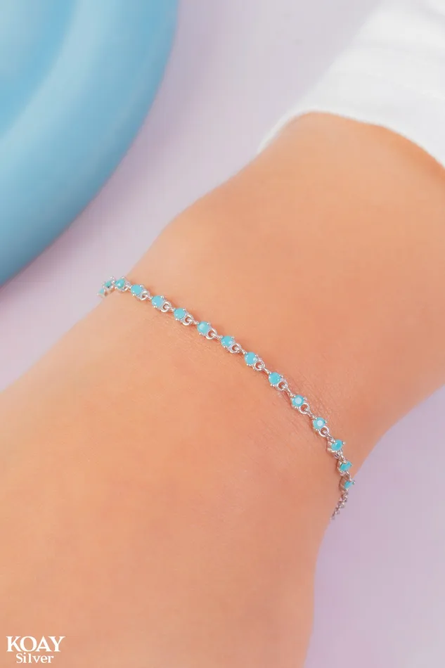 Bracelets KOAY Silver Store Zircons Bracelet 010Turquoise