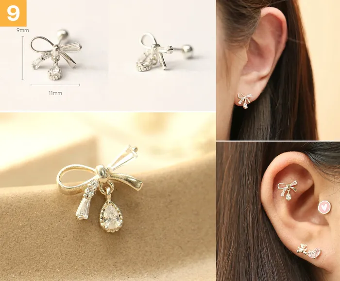 Earrings 925 Silver Lovely cartilage earring 20g MinimalBijoux