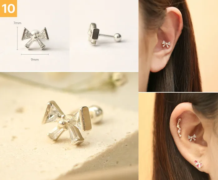 Earrings 925 Silver Lovely cartilage earring 20g MinimalBijoux