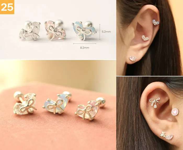 Earrings 925 Silver Lovely cartilage earring 20g MinimalBijoux