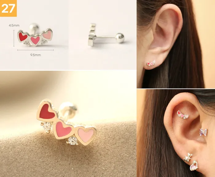 Earrings 925 Silver Lovely cartilage earring 20g MinimalBijoux