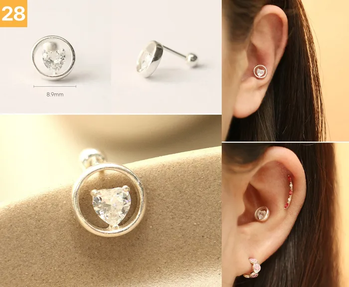 Earrings 925 Silver Lovely cartilage earring 20g MinimalBijoux