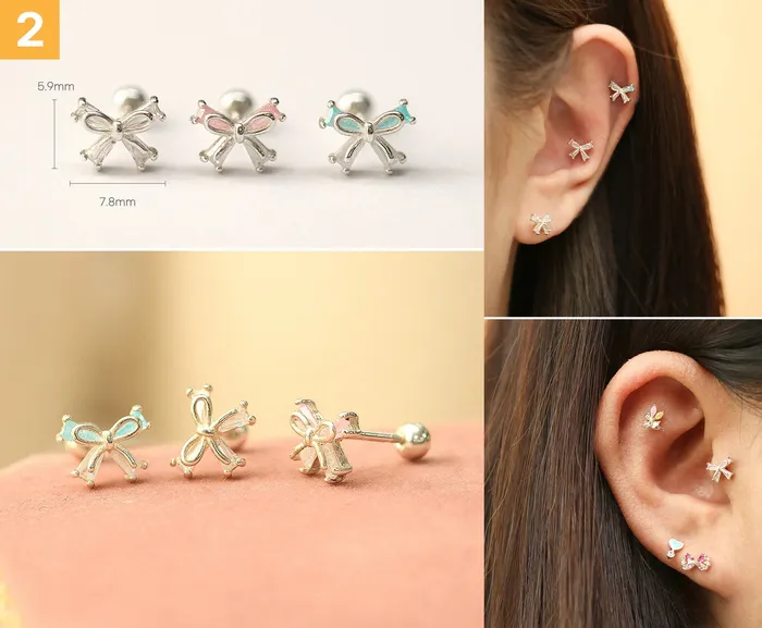 Earrings 925 Silver Lovely cartilage earring 20g MinimalBijoux
