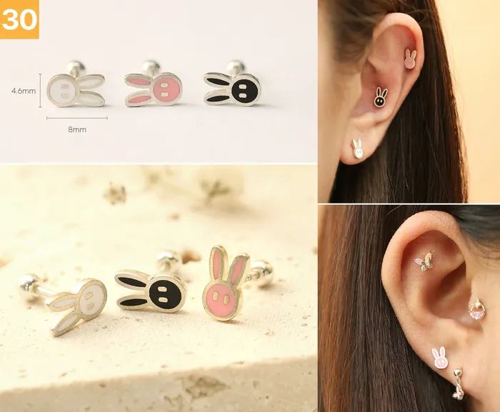 Earrings 925 Silver Lovely cartilage earring 20g MinimalBijoux