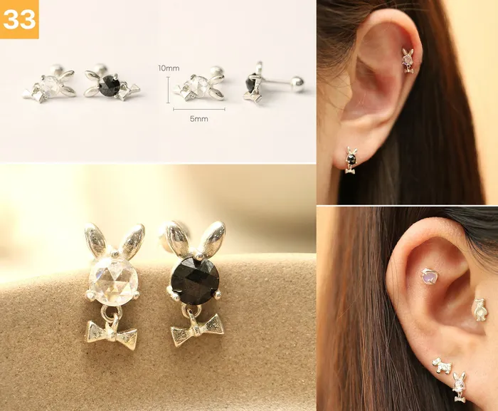 Earrings 925 Silver Lovely cartilage earring 20g MinimalBijoux