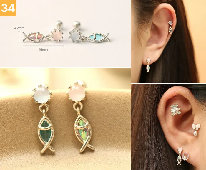 Earrings 925 Silver Lovely cartilage earring 20g MinimalBijoux