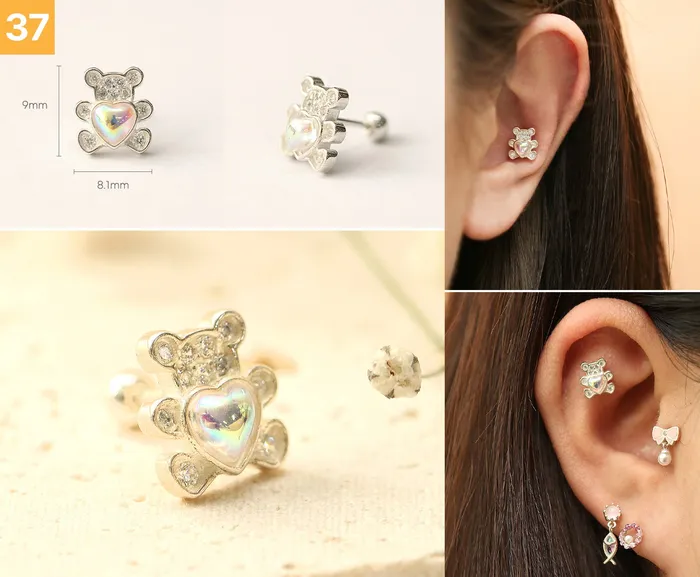 Earrings 925 Silver Lovely cartilage earring 20g MinimalBijoux