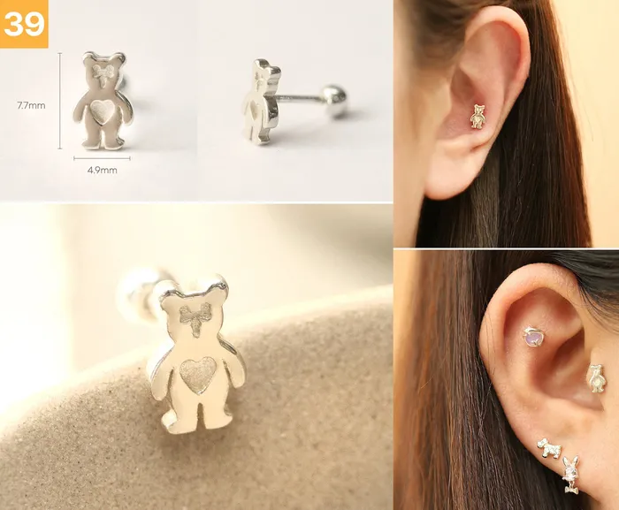 Earrings 925 Silver Lovely cartilage earring 20g MinimalBijoux