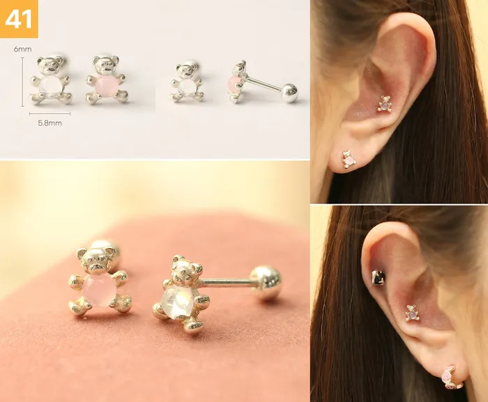 Earrings 925 Silver Lovely cartilage earring 20g MinimalBijoux