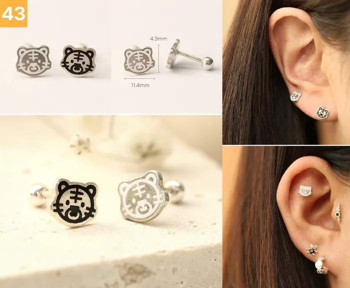Earrings 925 Silver Lovely cartilage earring 20g MinimalBijoux