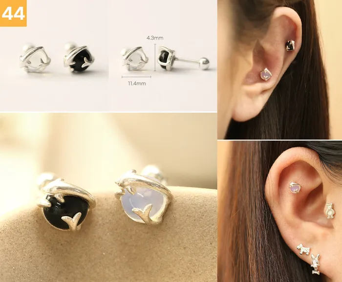 Earrings 925 Silver Lovely cartilage earring 20g MinimalBijoux