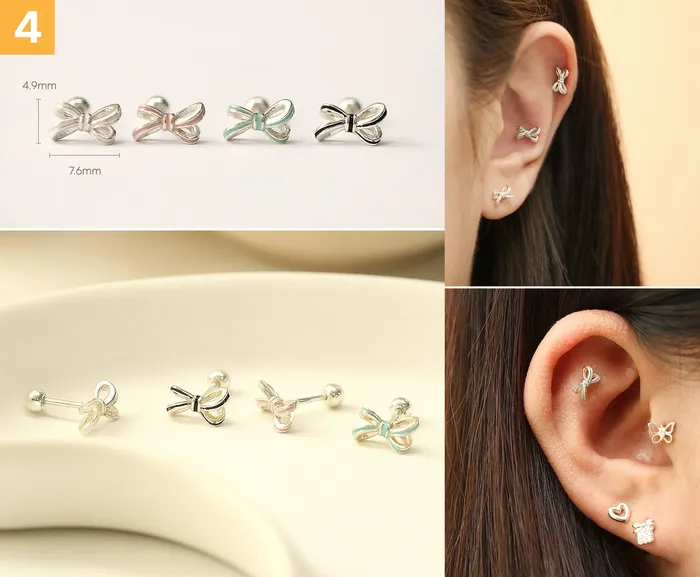Earrings 925 Silver Lovely cartilage earring 20g MinimalBijoux