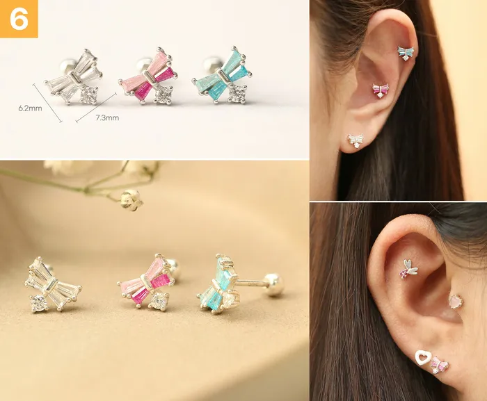 Earrings 925 Silver Lovely cartilage earring 20g MinimalBijoux