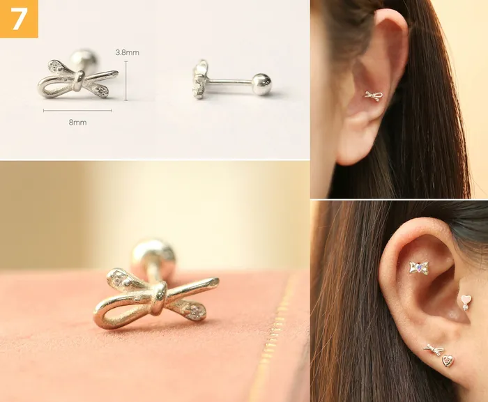 Earrings 925 Silver Lovely cartilage earring 20g MinimalBijoux