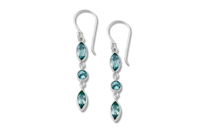 Earrings Samuel B Mahawu Earrings Blue Topaz