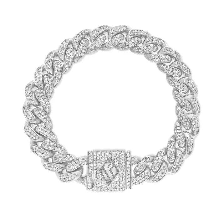 IF Co Bracelets Diamond Cuban Link Bracelet 11mm Diamond Clasp IF Co Bracelets Diamond Cuban Link Bracelet 11mm Diamond Clasp