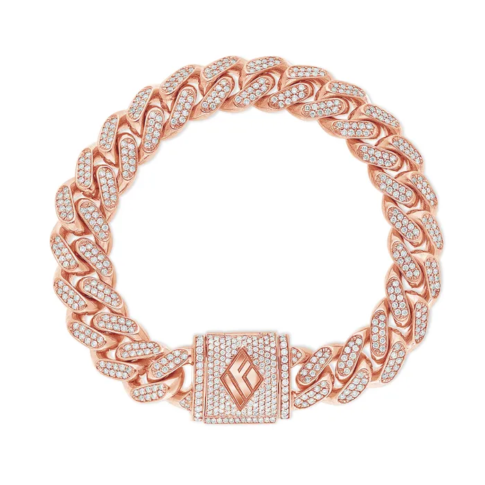 IF Co Bracelets Diamond Cuban Link Bracelet 11mm Diamond Clasp IF Co Bracelets Diamond Cuban Link Bracelet 11mm Diamond Clasp