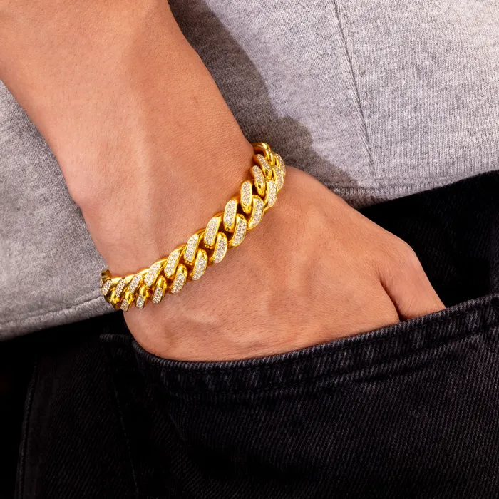 IF Co Bracelets Diamond Cuban Link Bracelet 11mm Diamond Clasp IF Co Bracelets Diamond Cuban Link Bracelet 11mm Diamond Clasp