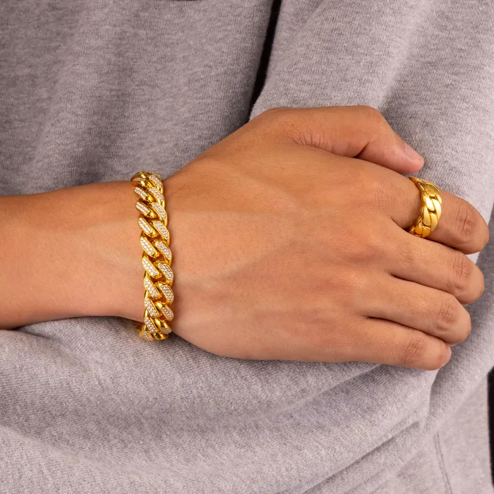 IF Co Bracelets Diamond Cuban Link Bracelet 11mm Diamond Clasp IF Co Bracelets Diamond Cuban Link Bracelet 11mm Diamond Clasp