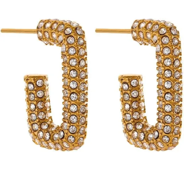 Micro Pave Hoop Earrings Mabel Love Co Earrings