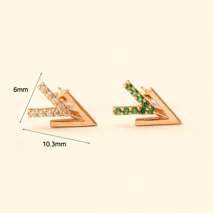 MinimalBijoux Earrings 14K Gold Edge Double V Shape Cartilage Earring 18G16G