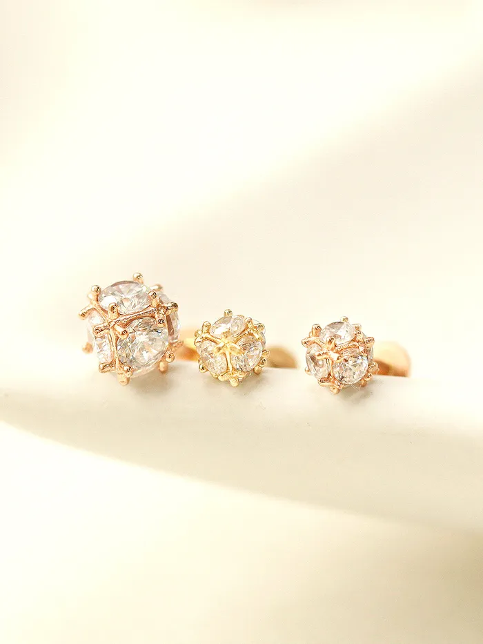 MinimalBijoux PreStyled Sets 14K Gold Crystal Ball Internally Threaded Labret Piercing 18G16G