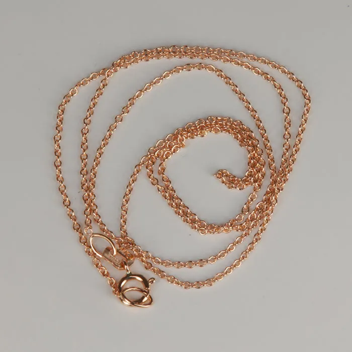 Necklaces Moriartys Gem Art 14K Rose Gold Cable Link Chain 165
