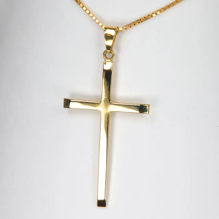 Necklaces Moriartys Gem Art 14K Yellow Gold Cross Pendant