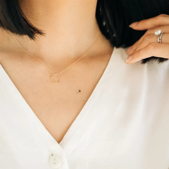 Sol Circle Pendant Necklace Gold Fill Sheena Marshall Jewelry Necklaces