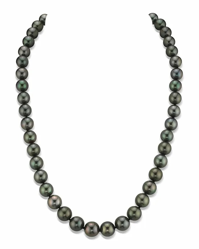 SPT Necklaces True Round Black Tahitian Pearl Necklace 80100mm AAAA Quality SPT Necklaces True Round Black Tahitian Pearl Necklace 80100mm AAAA Quality