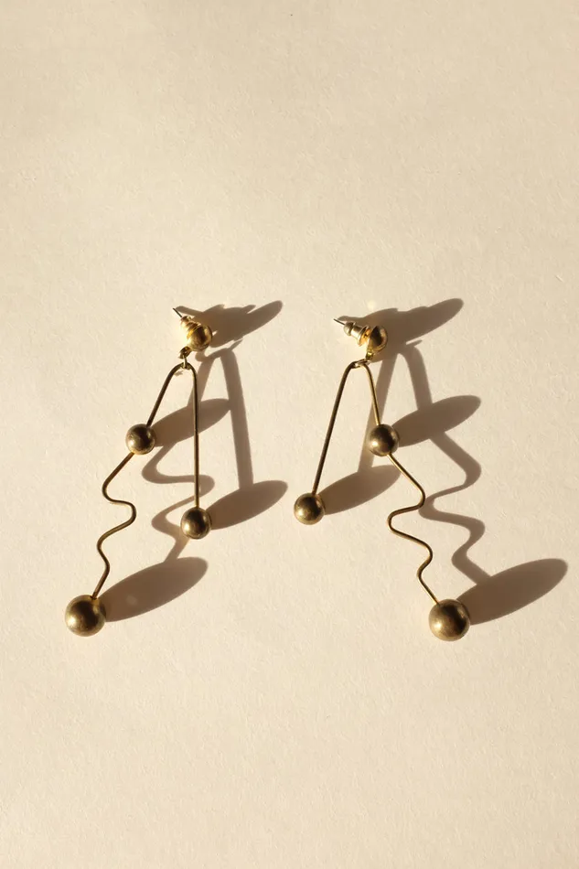 VINTAGE BALL EARRINGS ANTIQUE GOLD collectionno2 Earrings