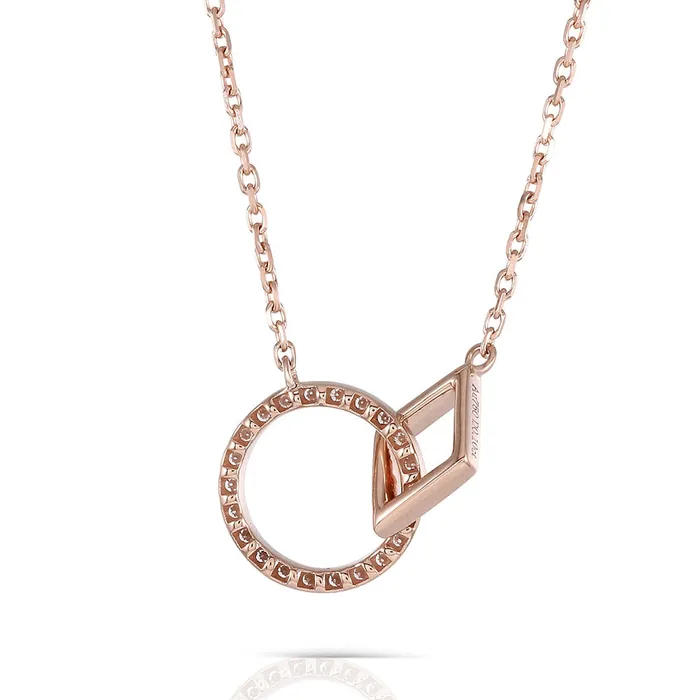 18k Rose Gold Interlocking Moissanite Necklace Luxus Moissanite Rings Jewelry Necklaces