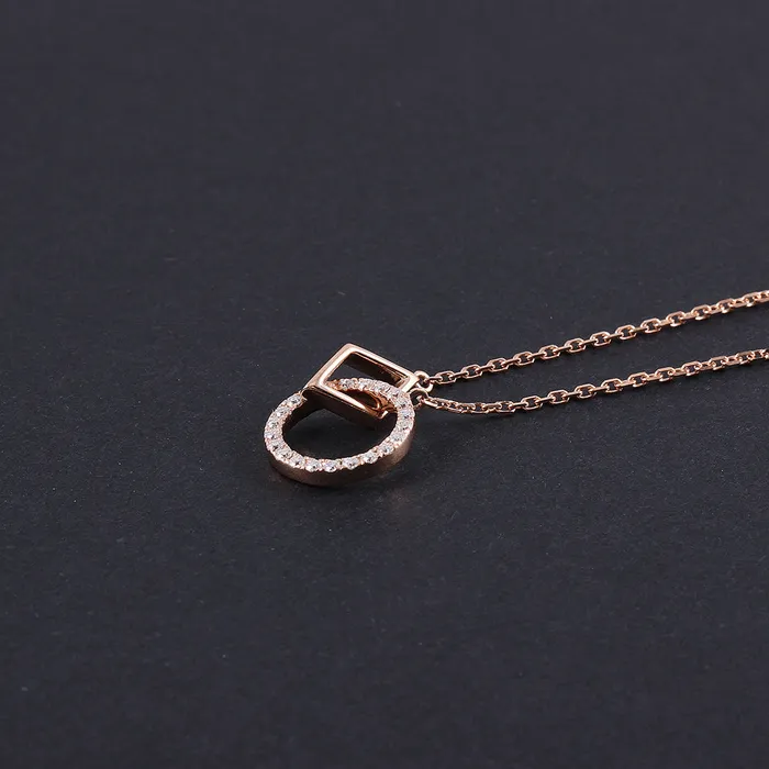 18k Rose Gold Interlocking Moissanite Necklace Luxus Moissanite Rings Jewelry Necklaces