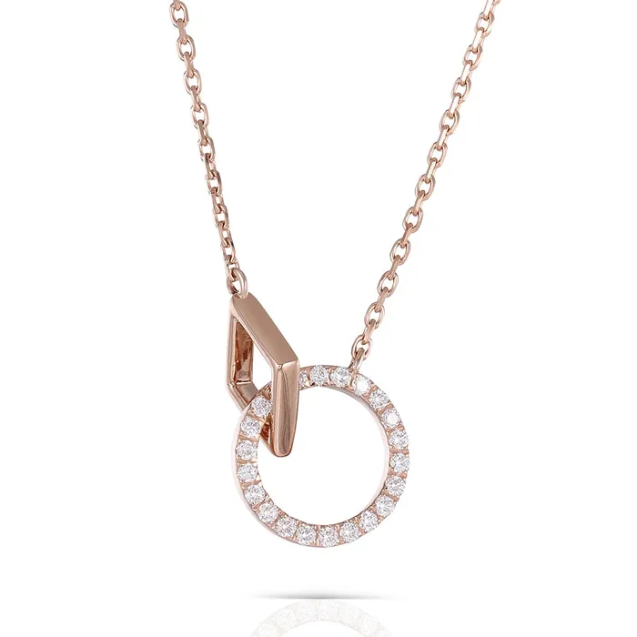 18k Rose Gold Interlocking Moissanite Necklace Luxus Moissanite Rings Jewelry Necklaces