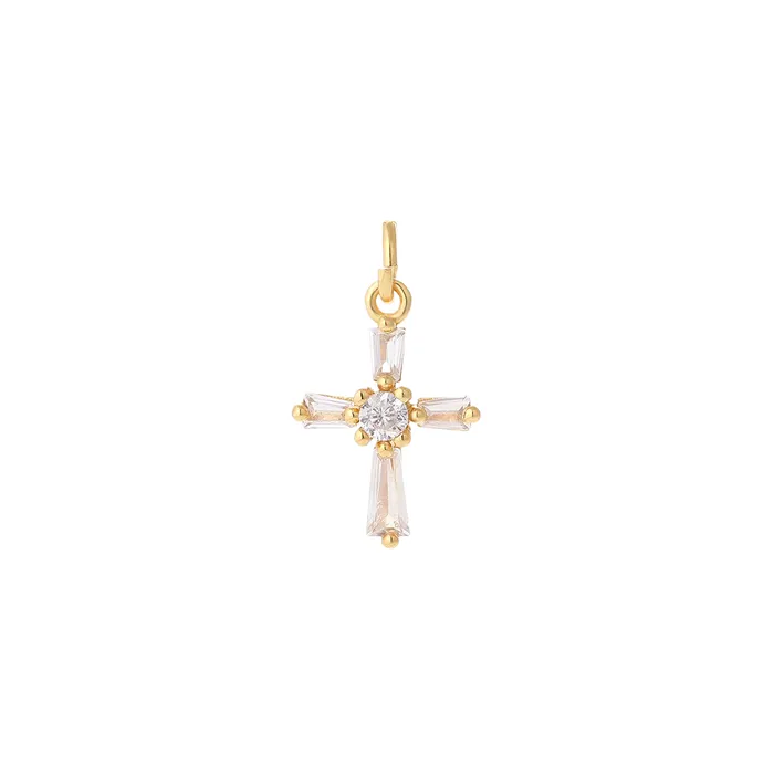 Charm Necklaces VibeSzn Crystal Cross Charm