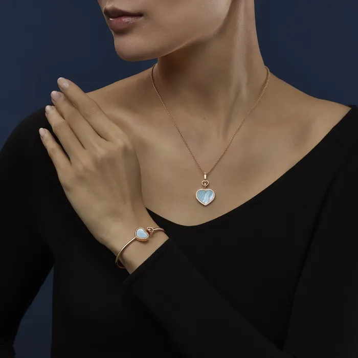 Chopard Necklaces Happy Hearts Rose Gold Turquoise MotherofPearl Bangle