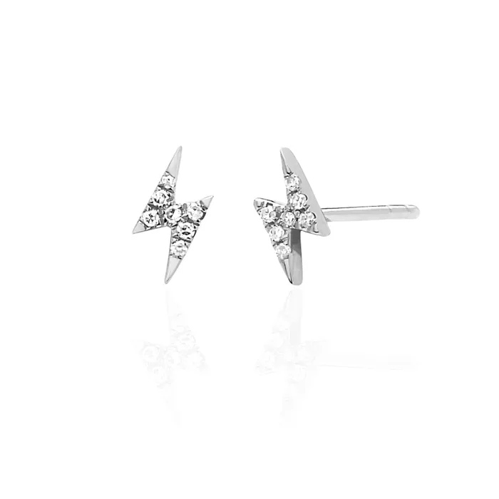 Diamond Mini Lightning Bolt Stud Earring EF Collection Earrings