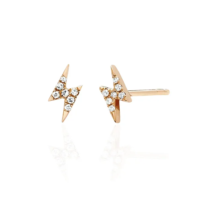 Diamond Mini Lightning Bolt Stud Earring EF Collection Earrings
