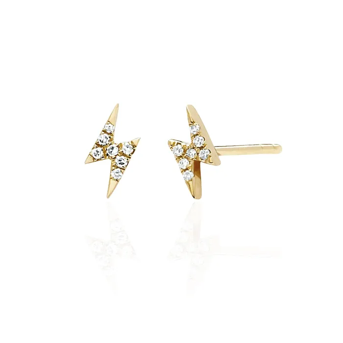 Diamond Mini Lightning Bolt Stud Earring EF Collection Earrings