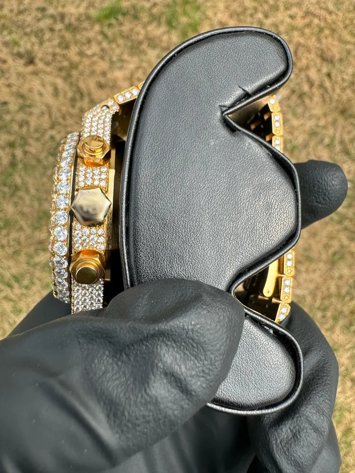 DripGawd Jewelry Watches Fully Iced Custom Moissanite AP Watch Baguette Dial