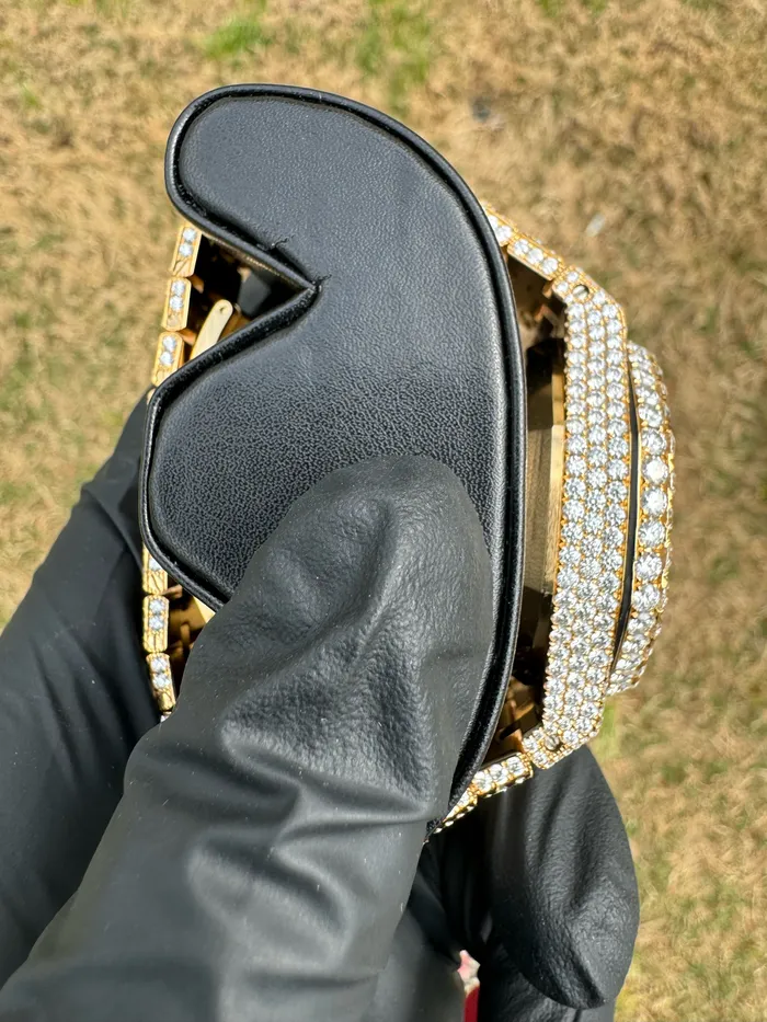 DripGawd Jewelry Watches Fully Iced Custom Moissanite AP Watch Baguette Dial
