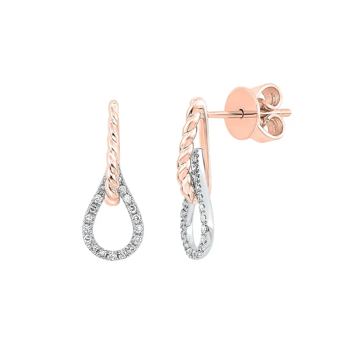 Earrings Gems One 14K Two Tone Diamond Earrings 1 CTW