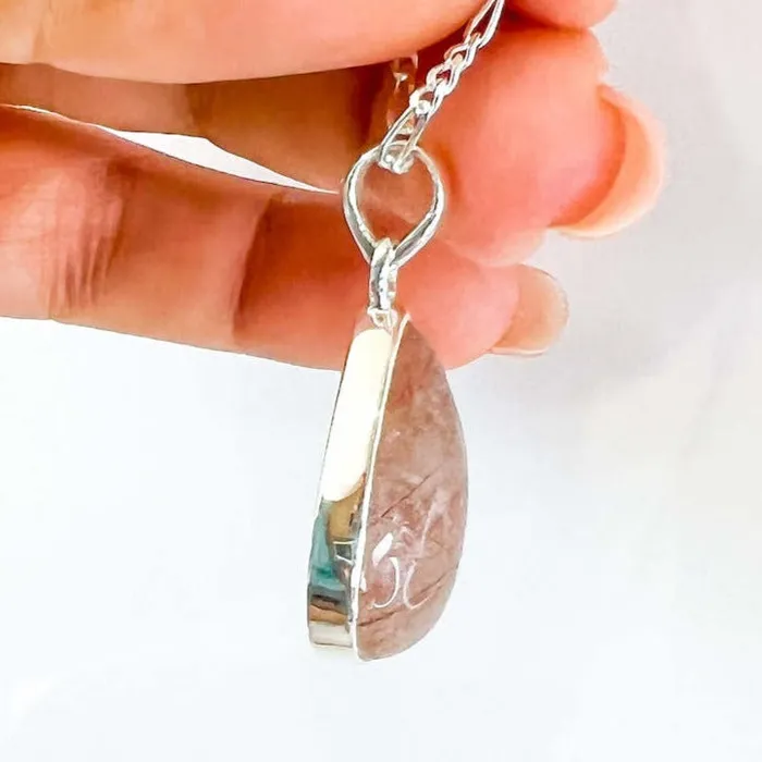Magic Crystals Necklaces Golden Rutilated Quartz Sterling Silver Necklace