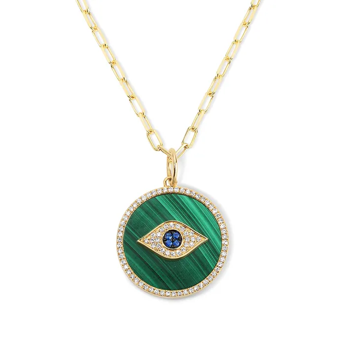Malachite Evil Eye Pendant SG Fine Necklaces